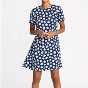 Old navy crepe A line shift floral dress size L